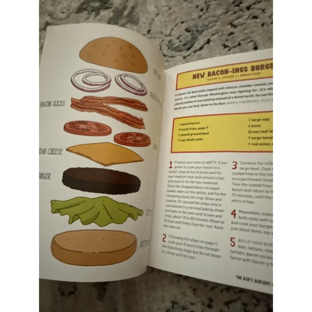 The Bob's Burgers Burger Book Recipe Cookbook Hardcover